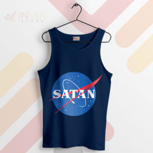 Hell's NASA Logo Parody Satan Navy Tank Top