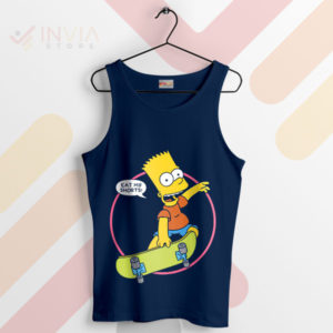 Humorous Bart Skate Eat My Shorts Navy Tank Top