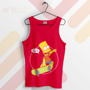 Humorous Bart Skate Eat My Shorts Red Tank Top