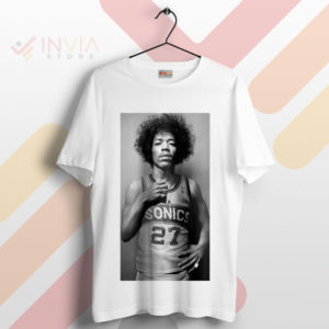 Jimi Hendrix with SuperSonics 27 Jersey T-Shirt