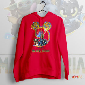 Journey Baby Yoda and Disney Friends Red Hoodie