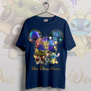 Magical Baby Yoda and Walt Disney World Navy T-Shirt