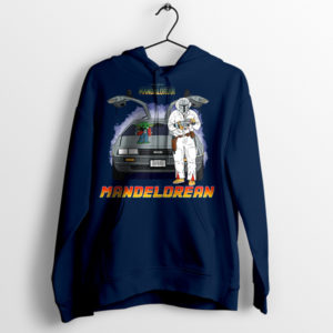 Mando and the Time Traveling DeLorean Navy Hoodie