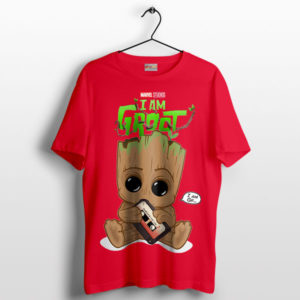 Marvel Cute Groot Adventure Graphic Red T-Shirt