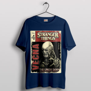 Pages of the Stranger Things Vecna Comic Navy T-Shirt