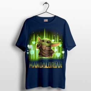 Shining Bright Cute Grogu Mandalorian Navy T-Shirt