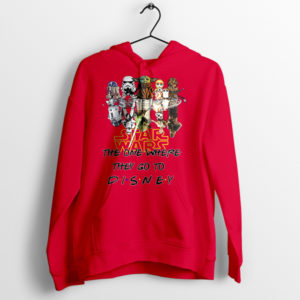 Star Wars The One Where They Visit Disney Red Hoodie