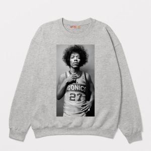 SuperSonics Legend Jimi Hendrix 27 Sport Grey Sweatshirt