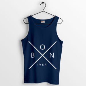 Tour Tribute Bon Iver Tour X Art Navy Tank Top