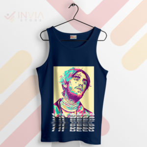 Canvas of Memories Lil Peep Art Navy Tank Top