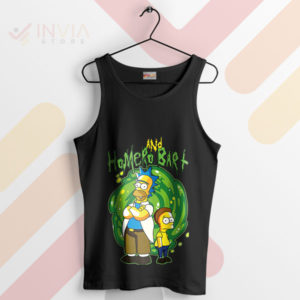 Crossing Boundaries Homer and Bart Black Tank Top