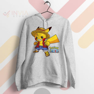 Cute Captain's Pikachu Luffy Gear 5 Sport Grey Hoodie