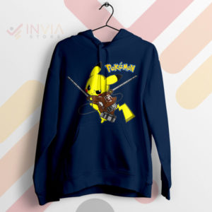 Electric Titan Pikachu-Inspired Eren AOT Navy Hoodie