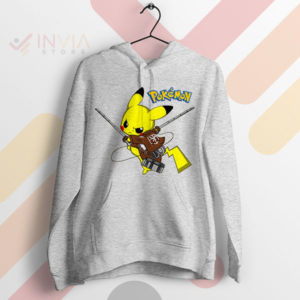 Electric Titan Pikachu-Inspired Eren AOT Sport Grey Hoodie