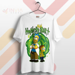 Homer and Bart Enter Rick Morty's Portal T-Shirt