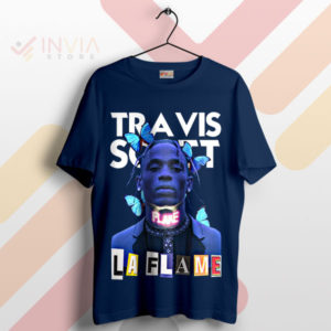 La Flame Ignites Travis Scott Fan Art Navy T-Shirt