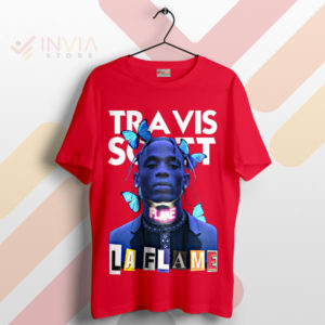 La Flame Ignites Travis Scott Fan Art Red T-Shirt