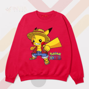 Pika-Pirate Fusion Luffy Gear 5 Red Sweatshirt