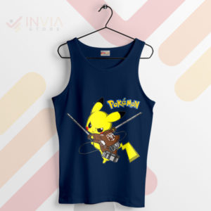 Pika Pokemon Transform Eren Yeager Navy Tank Top