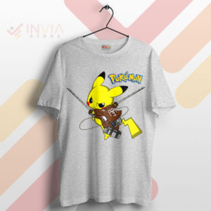 Pikachu Powered Eren Cutie Titan Mode Sport Grey T-Shirt