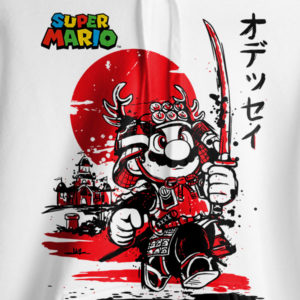 Pixel Power-Up Japanese Samurai Mario Hoodie 2