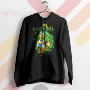 Space-Time Shenanigans Homer and Bart Black Hoodie