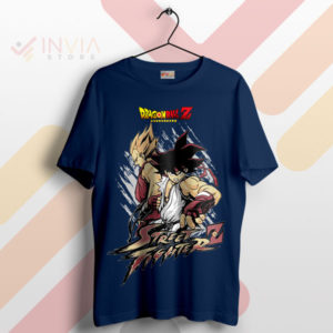 Ultimate Clash Street Fighter Vegeta vs Goku Navy T-Shirt